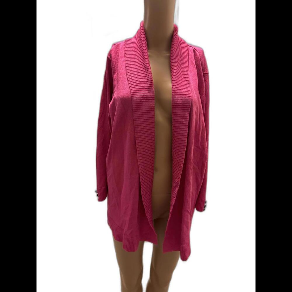 Avenue Chic Open-Front Pink Cardigan - Perfect for Layering! Size 22/24